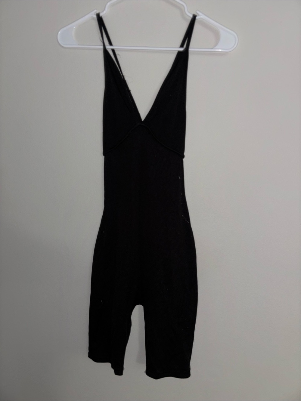Black Sleeveless V-Neck Romper